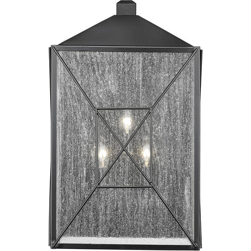 Caswell 3 Light 22 inch Powder Coated Black Outdoor Wall Sconce